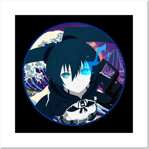 Eternal Struggle Black Rock Shooter's Cinematic Odyssey Wall Art by Skateboarding Flaming Skeleton